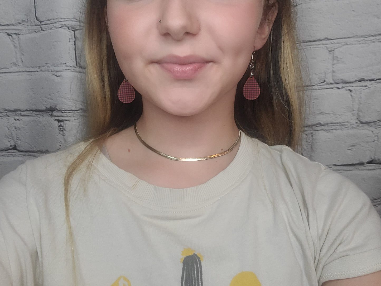 Mini Buffalo Plaid printed earrings