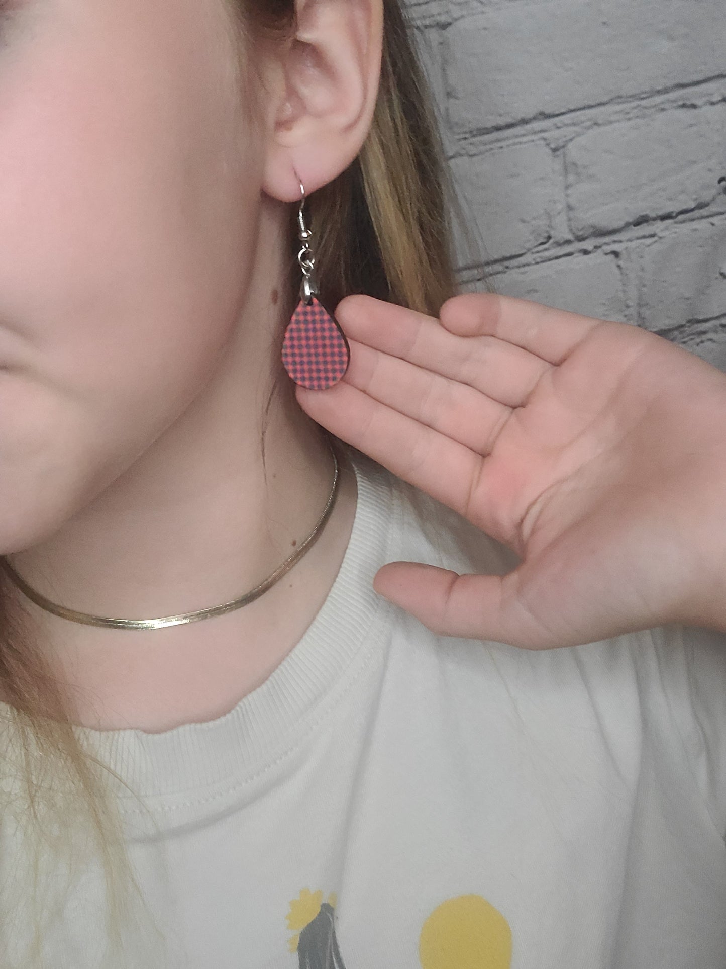 Mini Buffalo Plaid printed earrings