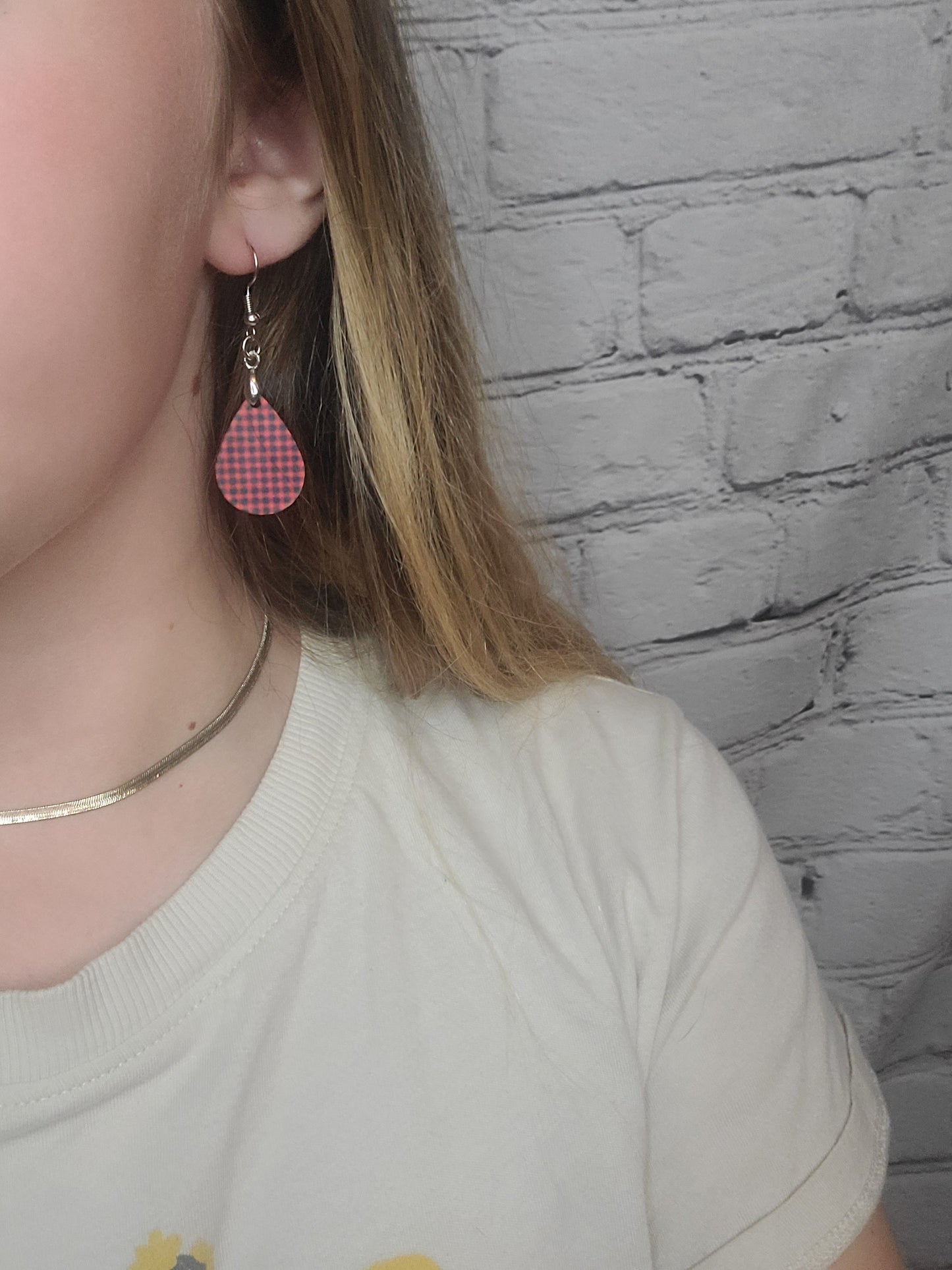 Mini Buffalo Plaid printed earrings